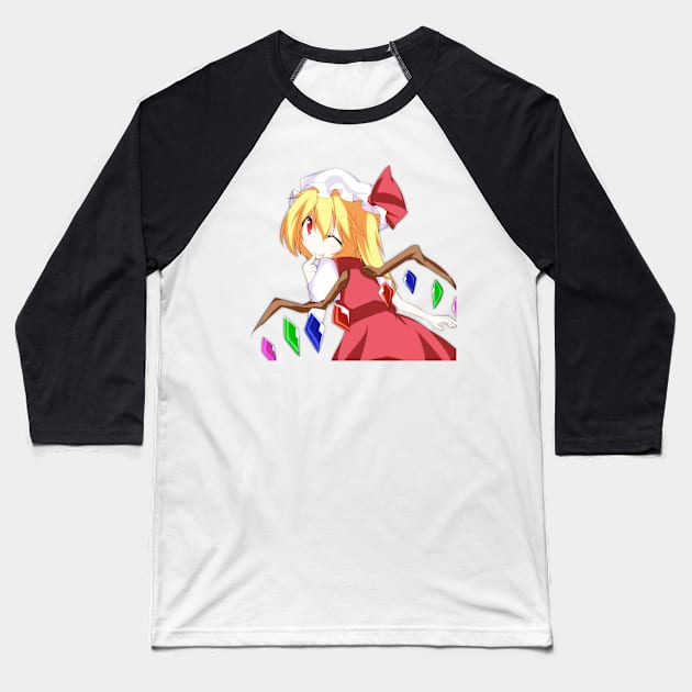 Flandre Scarlet Tehe~ Baseball T-Shirt by KokoroPopShop